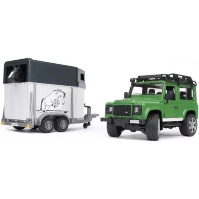 BRUDER Bruder: комплект джип Land Rover Defender с конски транспортьор и фигура на кон (02592 B)