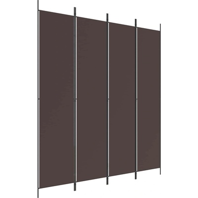 vidaXL Paraván skládací 200 × 220 cm textil hnědý 4dílný 350199