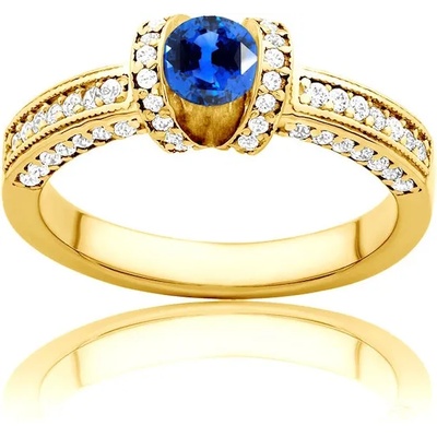 SAVICKI Пръстен Heart of the Ocean: злато, син сапфир