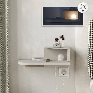 TopMebel Luno TopMebel стенен нощен шкаф с LED светлина в пясъчен цвят 40x30x16.2cm