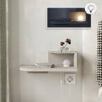 TopMebel Luno TopMebel стенен нощен шкаф с LED светлина в пясъчен цвят 40x30x16.2cm
