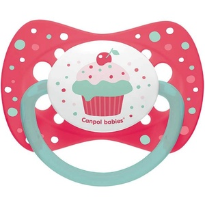 Canpol babies Силиконова залъгалка със симетрична форма Canpol - Cupcake, 6-18 m, Розова (23/283_pin)