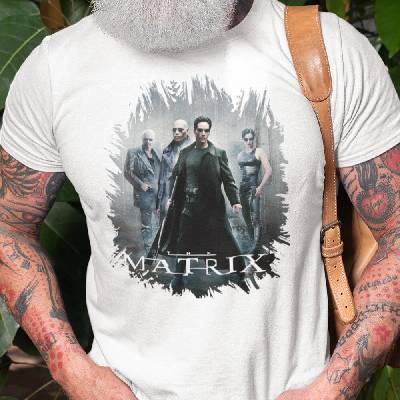 Tričko s potlačou Matrix Biela