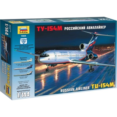 ZVEZDA Model Kit letadlo 7004 Tu-154M Russian Airliner 1:144