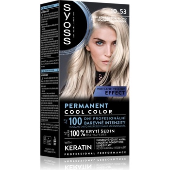 Syoss Permanent Cool Color перманентната боя за коса със студен подтон цвят 10_53 Cool Light Blond