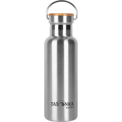 Tatonka Hot + Cold Stuff Bamboo Lid Nerezová termolahev 500 ml stříbrná