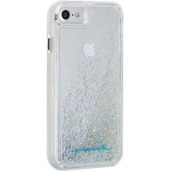 Case-Mate Waterfall Case - дизайнерски кейс с висока защита за iPhone SE (2022), iPhone SE (2020), iPhone 8, iPhone 7, iPhone 6S, iPhone 6 (сребрист)