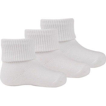 Kojenecké ohrnovací ponožky 3 páry bílé