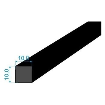 0595100 Pryžový profil 10x10mm EPDM 70°Sh čtvercový