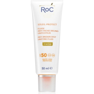 RoC Soleil Protect Anti Brown Spots Unifying Fluid Tinted tónovaný fluid pro sjednocení pleti SPF 50 s vitamínem C 50 ml