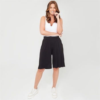 Image 1 of Be You Поларени къси панталони Be You Women's BeYou Knee-Length Fleece Jogger Shorts - Black