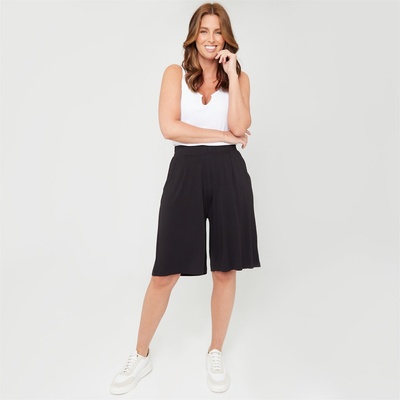 Be You Поларени къси панталони Be You Women's BeYou Knee-Length Fleece Jogger Shorts - Black