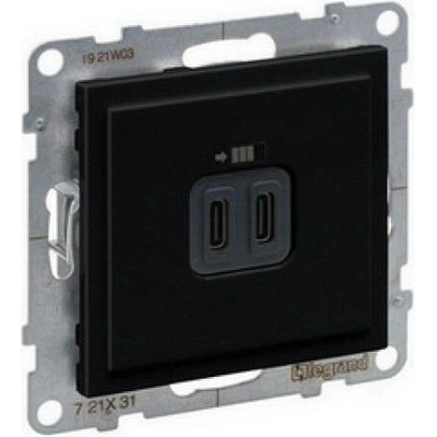 Legrand SUNO nabíječka USB C+C černá 721431