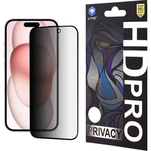 LITO Протектор за iPhone 15 - Lito HD Pro Privacy - Черен