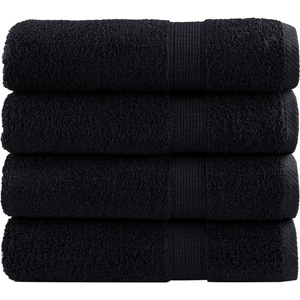 vidaXL Премиум кърпи за ръце SOLUND 4 бр. Черни 50x100 см 600 г/м2 (137426)
