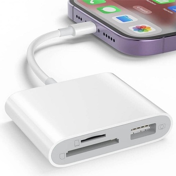 GKK USB и Card Reader за iPhone/iPad (Lightning), Бял (561040001721)
