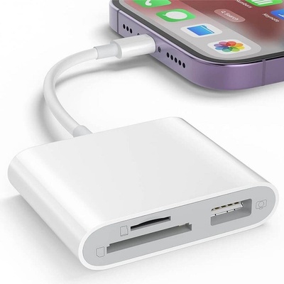 GKK USB и Card Reader за iPhone/iPad (Lightning), Бял (561040001721)