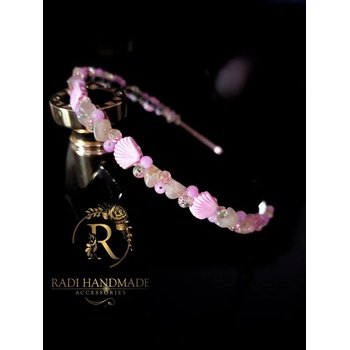 Image 1 of Radi handmade Диадема с розови мидички и ягодов кварц (260)