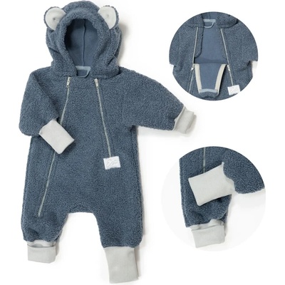 ESITO Rastúca zimná kombinéza Teddy fleece double Denim blue
