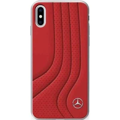 Mercedes-Benz New BOW II Hard Case - кожен кейс (естествена кожа) за iPhone X (червен)