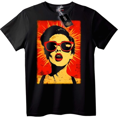 NOONEBRAND Тениска с поп арт червени очила - 2XL, Black