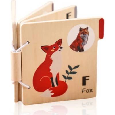 Smart Baby Дървена книжка с животни Smart Baby - Лисичка, 3 м+ (ACTBK10)