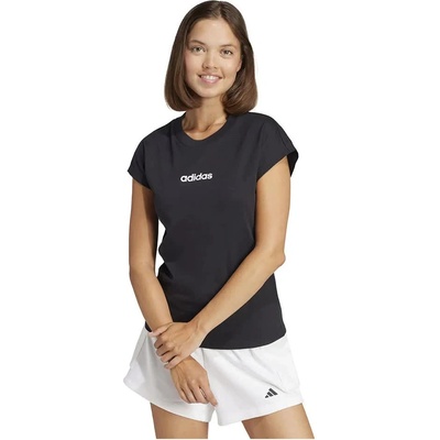 Тениска Adidas Essentials Linear Cotton short sleeve T-shirt - Black (Black / White)