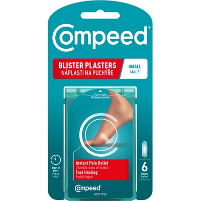 Compeed NÁPLASŤ na pľuzgiere na nohách MALÁ hydrokoloidná 6 ks