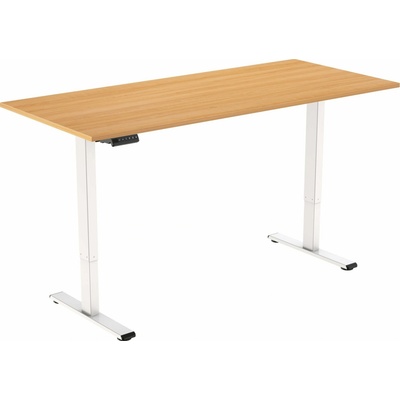 AlzaErgo Table ET2 Essential biely + doska 140 × 80 cm lamino dub