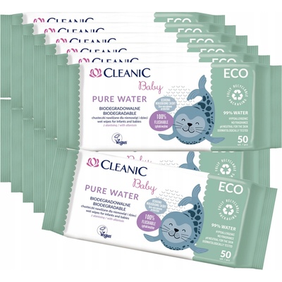 Cleanic Baby Vlhčené ubrousky ubrousky ECO Pure Water 12 x 50 ks
