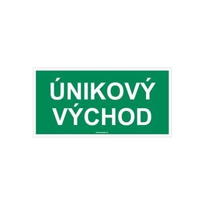 Únikový východ - bezpečnostní tabulka, plast 2 mm 300x150 mm