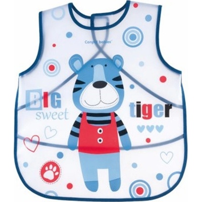 Canpol babies plastová zástěrka s kapsičkou Puppets modrá