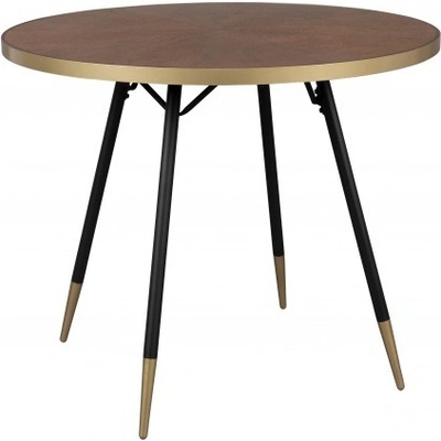 White Label Living Jídelní stůl kulatý DENISE WLL 91 cm hnědý