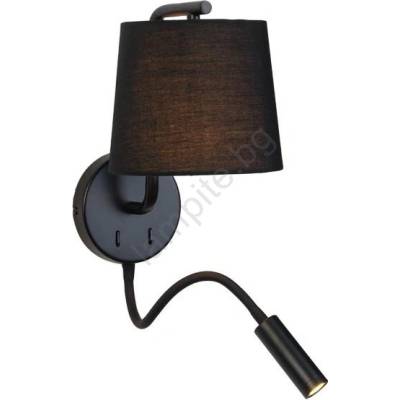 ZAMBELIS LIGHTS H57 - LED гъвкаво осветление LED/3W + 1xE27/40W/230V черно (UN0941)