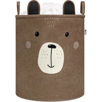 SIPO Kôš XL so šnúrkou skladací bavlnený 63 l Brown Bear