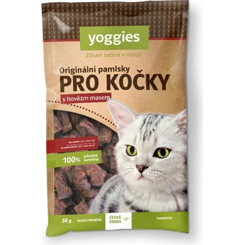 Yoggies Originální pamlsky pro kočky s hovězím masem 50 g