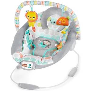 Bright Starts - Вибриращ бебешки шезлонг с мелодия WHIMSICAL WILD 3xLR14 (AG0214)