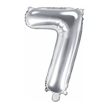 Image 1 of PartyDeco Балон от фолио Mini - число 7 сребърен 35 см