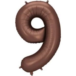 Party Deco Фолиев Балон - Цифра, 86 см, Мока - 9 (fb1s-9-494)