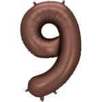 Party Deco Фолиев Балон - Цифра, 86 см, Мока - 9 (fb1s-9-494)