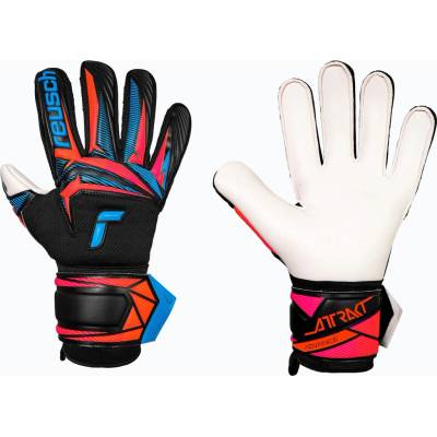 Reusch Attrakt Advance black/aqua blue/shocking orange