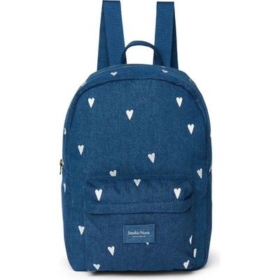 Studio Noos Denim Midi Backpack batôžtek Dark Blue White Hearts