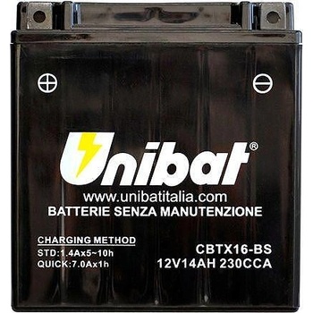 Unibat AGM 12V 14Ah left+ CBTX16-BS