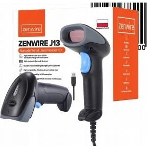 ZENWIRE Barcode Reader Stationary Laser EAN USB Wired 1D J13 Barcode Scanner