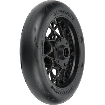 Pro-Line kolo s pneu 1:4 Supermoto přední disk černý: PM-MX