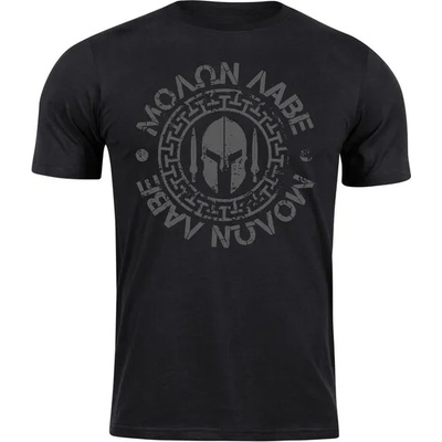 DRAGOWA Тениска с къс ръкав Molon Labe, черна, 160 г/м2 (11269)