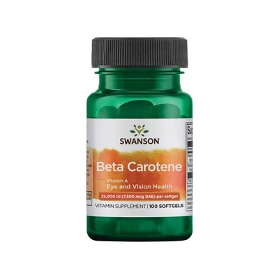 Swanson Beta Carotene Vitamin A 25000 IU 7500 mcg per RAE 100 gelové tablety
