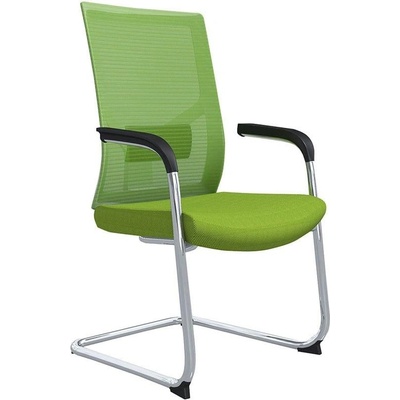 Посетителски стол RFG Snow M, дамаска и меш, до 120 kg, зелена седалка, зел (4010100333)