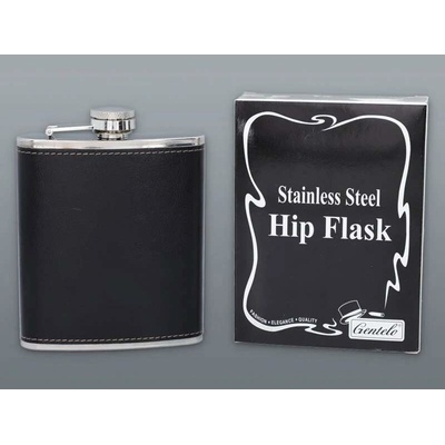 Ploskačka v koži Black 210 ml