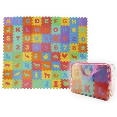 Пъзел за под с букви, цифри и животни от пяна - 72 части - Kruzzel (KRU4495)